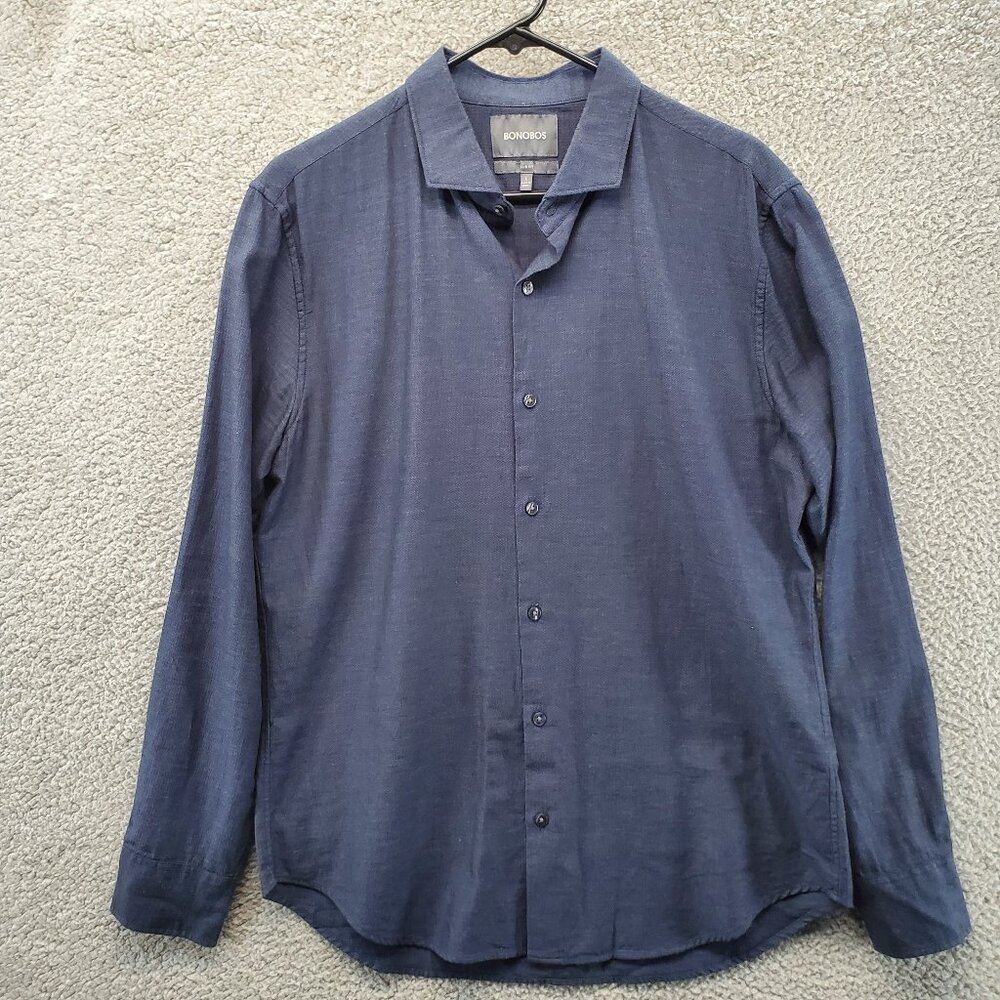 Bonobos Shirt Slim‎ Fit Mens Size L Long Blue Button Up Long Sleeve Casual